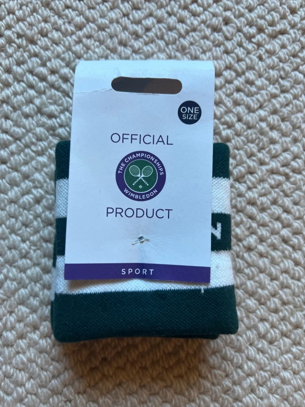 0029 Wimbledon sweatbands twin pack white/ green one size